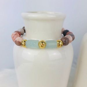 GEMSTONE | Aquamarine & Zebra Jasper Bracelet